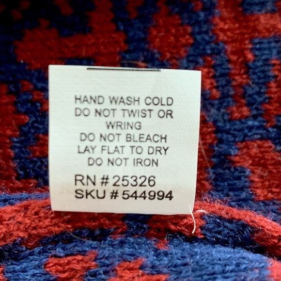 Cost Plus World Market Women’s Oversized Blue Red Coat Faux Fur Removable Collar - Picture 6 of 7